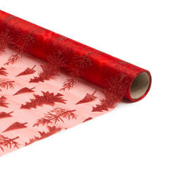 Karácsonyi asztalterítő futó - piros / piros - 180 x 28 cm - 58200E