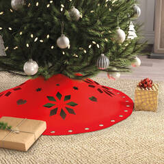 Karácsonyfa alá terítő - 90 cm x 3 mm - filc - piros - 58276