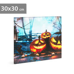 Halloween-i LED-es hangulatkép - fali akasztóval, 2 x AA, 30 x 30 cm - 58401