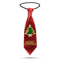 Karácsonyi nyakkendő - piros glitteres - 41 x 11 cm - 58510A