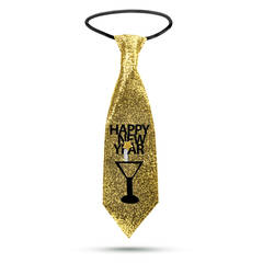 Szilveszteri nyakkendő - arany glitteres - 41 x 11 cm - 58510B