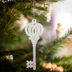 Karácsonyi dísz - irizáló, akril kulcs - 165 x 60 x 10 mm - 58518