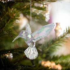 Karácsonyi dísz - irizáló, akril kolibri - 95 x 100 x 65 mm - 58521