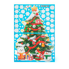Karácsonyi matrica szett - karácsonyfa - 62 x 70 cm - 58533