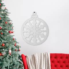 Karácsonyi dekor - gömbdísz - 36,5 x 44 cm - fehér / arany - 58624C
