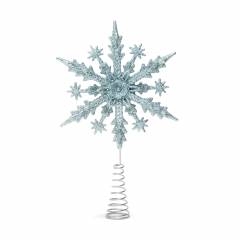 Karácsonyfa csúcsdísz - hópehely alakú - 22 x 15 cm - világoskék - 58678A