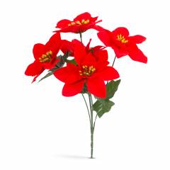 Karácsonyi mikulásvirág dekor - piros - 58681A
