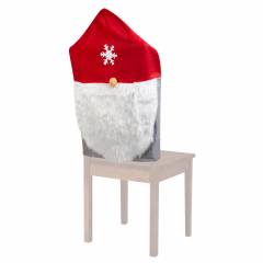 Karácsonyi székdekor - skandináv manó - 50 x 60 cm - piros/szürke - 58735A