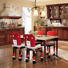 Karácsonyi székdekor szett - Mikulás - 50 x 60 cm - piros/fehér - 58737A