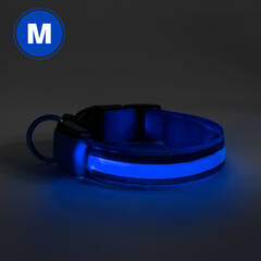 LED-es nyakörv - akkumulátoros - M méret - kék - 60028A