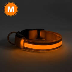 LED-es nyakörv - akkumulátoros - M méret - narancs - 60028C