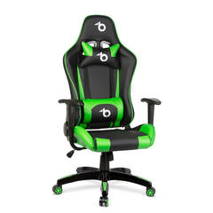 Gamer szék - derékpárnával, fejpárnával - zöld - BMD1106GR