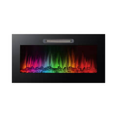 Elektromos beépíthető kandalló - hősugárzó + RGB LED - 91 x 15 x 48 cm - BW2024