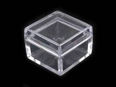 Műanyag kis doboz 2,5x2,5x1,5 cm négyzet alakú