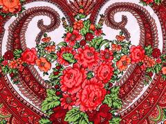 UTOLSÓ DARABOK - Folklór kendő virág mintával és rojtokkal 105x105 cm