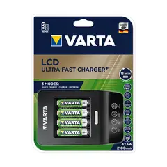 Akkumulátor töltő VARTA LCD Ultra Fast Charger + 4 db AA 2100 mAh