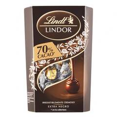 Csokoládé LINDT Lindor 70% Cacao étcsokoládé golyók díszdobozban 337g