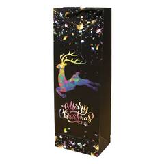 Italtasak CREATIVE 12,8x36x8,2 cm karácsonyi fekete mintás aranyozott glitteres zsinórfüles