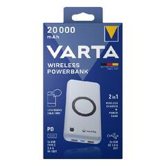 Powerbank VARTA Portable Wireless + vezeték nélküli töltő 20.000 mAh
