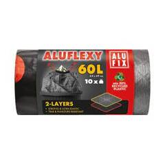 Szemeteszsák ALUFIX 60L Aluflexy húzófüles 2 rétegű 10 db/tekercs