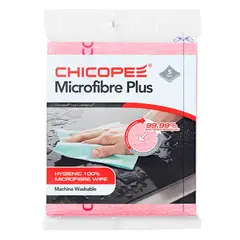 Törlőkendő CHICOPEE Mircofibre Plus mikroszálas mosható 34 x 40 cm piros 5 db/csomag