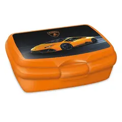Uzsonnás doboz ARS UNA Lamborghini narancssárga műanyag 165x135x60mm