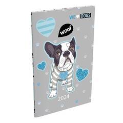 Zsebnaptár LIZZY CARD We Love Dogs A/6 heti papírborítós 2024.