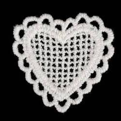 Textil aplikáció / felvarrható csipke szív / Dísz