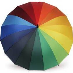 Nagy családi esernyő szivárvány mintával