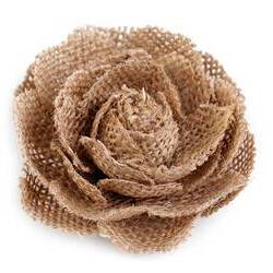 Textilní aplikáció / felvarrható juta virág