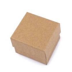 Ékszeres doboz természetes 5x5 cm / Papírdoboz / Ajándékdoboz / Ékszerdoboz