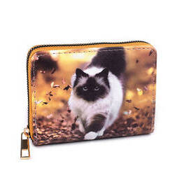 Női / lányos pénztárca macska 9,5x12,5 cm