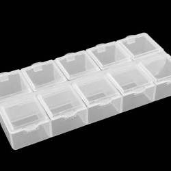 Műanyag tároló dobrz / kiegészítőknek 6x13,2x2 cm