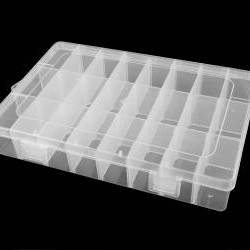 Műanyag doboz / box 13x19,5x3,6 cm / Tároló doboz