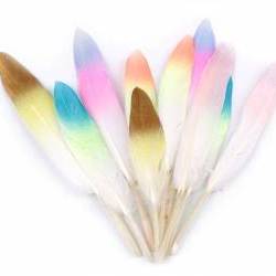 Színes természetes glitteres, csillámos liba tollak 10-14 cm