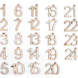 Fa számok adventi naptár készíttésre 1-24